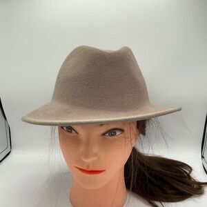 Vintage Ladies Geo W. Bollman & Co. Inc. Doeskin Felt 100% Wool Tan Hat